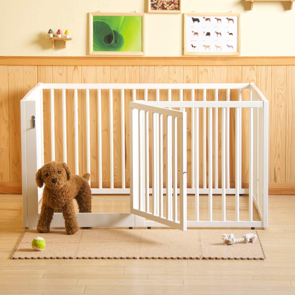 Amazon | 日本製 「木製ワンタッチ ペットサークル」 大型犬 中型犬